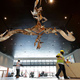 Workers finish sweeping the entry area of the museum.
Chip Somodevilla/Getty Images